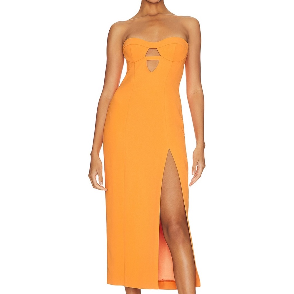 Bardot Vibrant Orange Strapless Dress